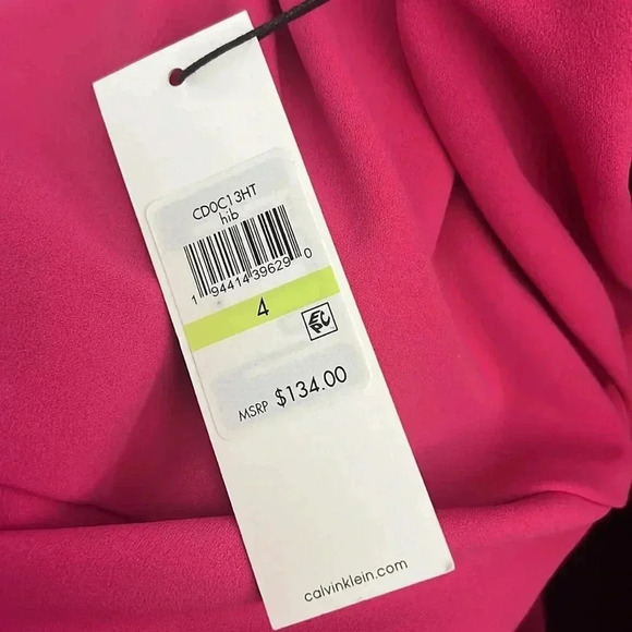 Calvin Klein Sleeveless Ruffle Pink Dress Size 4 - Picture 4 of 4